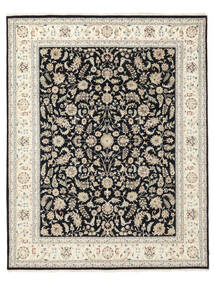  Orientalischer Nain Indisch Teppich 248X312 Schwarz/Beige Wolle, Indien Carpetvista