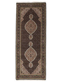 Täbriz Royal Teppich 81X203 Läufer Schwarz/Braun Wolle, Indien Carpetvista