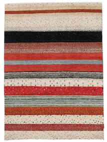 145X203 Gabbeh Loribaft Teppich Moderner Dunkelrot/Beige (Wolle, Indien) Carpetvista