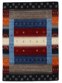 Gabbeh Loom Teppich 140X200 Schwarz/Dunkelrot Wolle, Indien Carpetvista