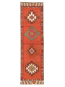  92X334 Herki Vintage Teppich Läufer Dunkelrot/Rot Türkei Carpetvista