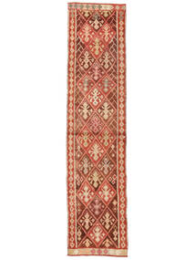  Herki Vintage Rug 86X370 Vintage Wool Dark Red/Brown Small Carpetvista