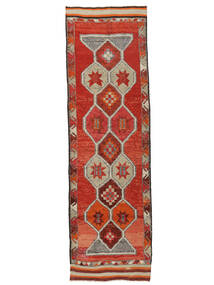  Herki Vintage Rug 100X334 Vintage Wool Dark Red/Brown Small Carpetvista