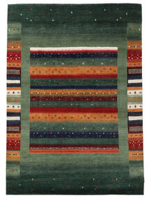 171X241 絨毯 ギャッベ Loribaft モダン ブラック/ダークグリーン (ウール, インド) Carpetvista