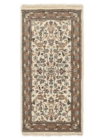  Orientalischer Keshan Indisch Teppich 62X124 Braun/Beige Wolle, Indien Carpetvista
