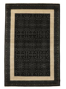 186X273 Sarough American Teppich Orientalischer Schwarz/Orange (Wolle, Indien) Carpetvista