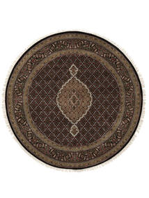  Ø 200 Dywan Tebriz Royal Orientalny Okrągły Czarny/Brunatny (Wełna, Indie) Carpetvista
