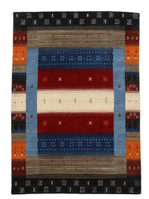 160X230 Gabbeh Loom Tæppe Moderne Sort/Mørkerød (Uld, Indien) Carpetvista