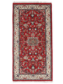  Oriental Keshan Indo Rug 62X124 Dark Red/Brown Wool, India Carpetvista
