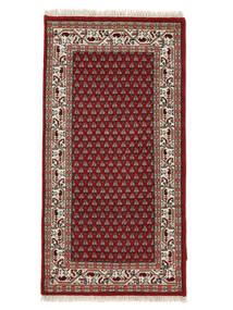  Orientalischer Mir Indisch Teppich 70X140 Dunkelrot/Schwarz Wolle, Indien Carpetvista