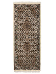 80X201 Täbriz Royal Teppich Orientalischer Läufer Braun/Schwarz (Wolle, Indien) Carpetvista