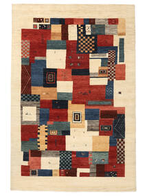 192X291 Tapete Gabbeh Loribaft Moderno Bege/Vermelho Escuro (Lã, Índia) Carpetvista