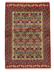  Turkaman Rug 137X194 Persian Wool Dark Red/Black Small Carpetvista