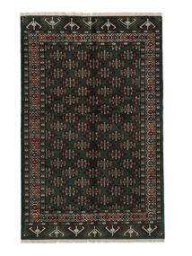  155X244 Turkaman Matot Matto Musta/Tummanpunainen Persia/Iran Carpetvista