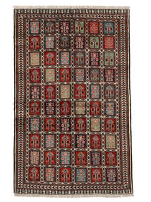 Tappeto Orientale Turkaman 152X239 Nero/Rosso Scuro (Lana, Persia/Iran)