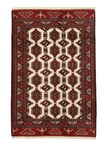  Turkaman Rug 131X196 Persian Wool Black/Dark Red Small Carpetvista