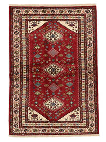 絨毯 トルクメン 134X193 深紅色の/黒 (ウール, ペルシャ/イラン)