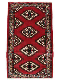 70X117 Tapete Turcomano Oriental Vermelho Escuro/Preto (Lã, Pérsia/Irão) Carpetvista