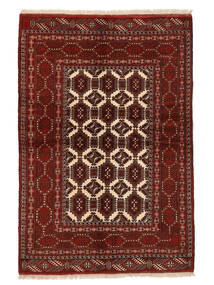  Turkaman Χαλι 133X193 Περσικό Μαλλινο Μαύρα/Σκούρο Κόκκινο Μικρό Carpetvista