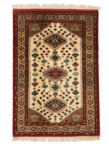 絨毯 オリエンタル トルクメン 106X157 ブラック/茶色 (ウール, ペルシャ/イラン)