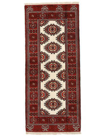 84X194 Alfombra Turkaman Oriental De Pasillo Negro/Rojo Oscuro (Lana, Persia/Irán) Carpetvista