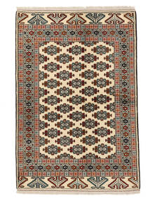 134X195 Turkaman Teppich Orientalischer Schwarz/Braun (Wolle, Persien/Iran) Carpetvista