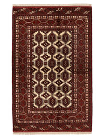  Turkaman Rug 135X208 Persian Wool Black/Dark Red Small Carpetvista