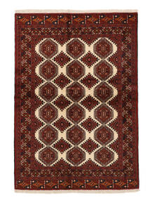  Orientalischer Turkaman Teppich 135X192 Schwarz/Dunkelrot Wolle, Persien/Iran Carpetvista
