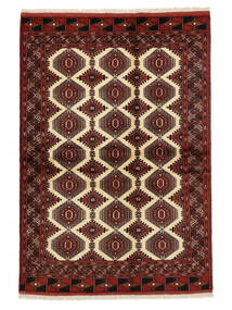  Turkaman Rug 135X193 Persian Wool Black/Dark Red Small Carpetvista