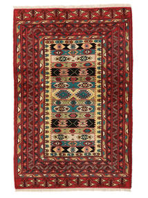  130X196 Turkaman Covor Dark Red/Negru Persia/Iran
 Carpetvista