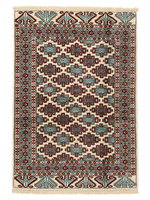 絨毯 オリエンタル トルクメン 108X155 ブラック/ダークグリーン (ウール, ペルシャ/イラン)