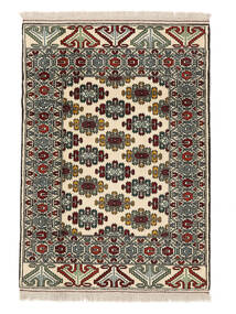 103X147 Turkaman Vloerkleed Oosters Zwart/Beige (Wol, Perzië/Iran) Carpetvista