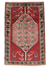 80X127 絨毯 アサダバード オリエンタル ダークレッド/茶色 (ウール, ペルシャ/イラン) Carpetvista