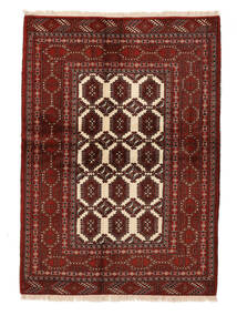  Turkaman Tappeto 133X185 Persiano Di Lana Nero/Rosso Scuro Piccolo Carpetvista