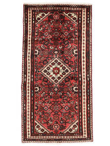 73X142 Asadabad Teppich Orientalischer Schwarz/Dunkelrot (Wolle, Persien/Iran) Carpetvista