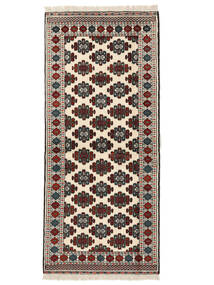  Turkaman Rug 85X192 Persian Wool Black/Beige Small Carpetvista