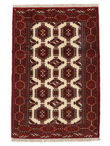 絨毯 オリエンタル トルクメン 104X155 ブラック/ダークレッド (ウール, ペルシャ/イラン)