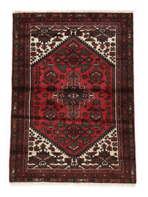 絨毯 ペルシャ ハマダン 101X144 ブラック/ダークレッド (ウール, ペルシャ/イラン)