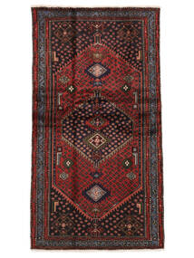  Hamadan Rug 105X192 Persian Wool Black/Dark Red Small Carpetvista