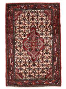 78X117 絨毯 アサダバード オリエンタル ブラック/ダークレッド (ウール, ペルシャ/イラン) Carpetvista