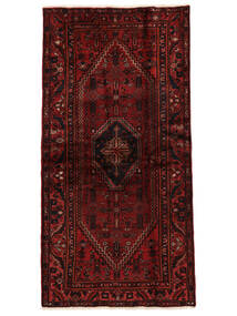 110X215 Tapete Oriental Hamadã Preto/Vermelho Escuro (Lã, Pérsia/Irão)