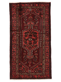 105X194 Hamadan Rug Oriental Black/Dark Red (Wool, Persia/Iran)