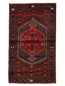  Oriental Hamadan Rug 92X163 Black/Dark Red Wool, Persia/Iran Carpetvista