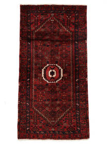 102X198 Hamadan Teppich Orientalischer Schwarz/Dunkelrot (Wolle, Persien/Iran) Carpetvista
