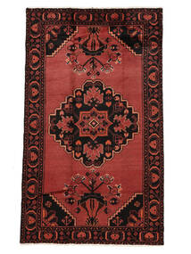 121X203 Hamadan Teppich Orientalischer Schwarz/Dunkelrot (Wolle, Persien/Iran) Carpetvista