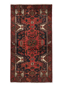  Orientalischer Hamadan Teppich 103X194 Schwarz/Dunkelrot Wolle, Persien/Iran Carpetvista