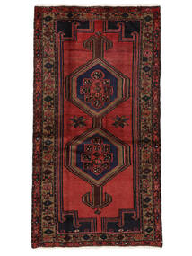 103X190 Hamadan Vloerkleed Oosters Zwart/Donkerrood (Wol, Perzië/Iran) Carpetvista