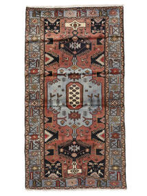 Hamadan Rug 101X188 Black/Dark Red Wool, Persia/Iran Carpetvista
