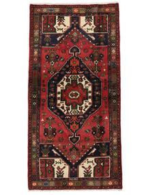  Persialainen Hamadan Matot 102X205 Musta/Tummanpunainen Carpetvista