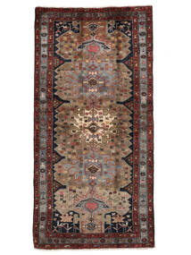Hamadan Rug 105X213 Black/Brown Wool, Persia/Iran Carpetvista